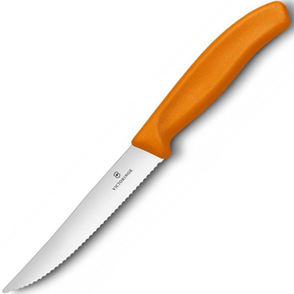 Нож для стейка Victorinox SwissClassic Steak 6.7936.12L9, серрейтор, 12 см, оранжевый