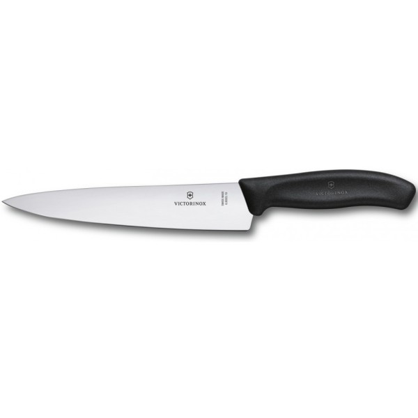 Ніж кухонний Victorinox SwissClassic Carving 6.8003.19G, 19 см, чорний, подарункова упаковка