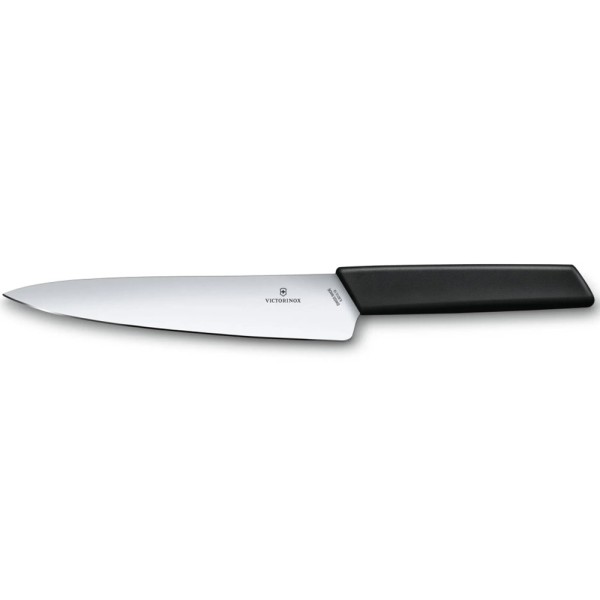 Кухонный нож Victorinox Swiss Modern Carving 6.9013.19B, 19 см, черный, блистер