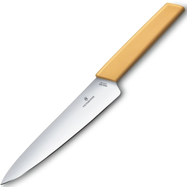 Кухонний ніж Victorinox Swiss Modern Carving Honey 6.9016.198B, 19 см, жовтий, блістер