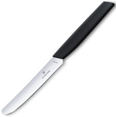 Нож кухонный Victorinox Swiss Modern Table 6.9003.11, 11 см, скругленный, чёрный