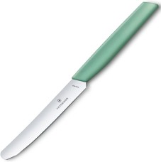 Нож кухонный Victorinox Swiss Modern Table 6.9006.1141, 11 см, скругленный, мятный