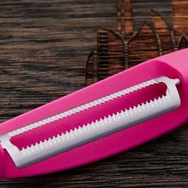 Овощечистка универсальная Victorinox, 7.6075,5, серрейторная двусторонняя РК, розовая