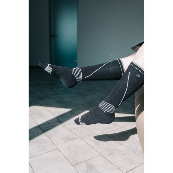 Водонепроникні шкарпетки Dexshell Longlite Socks 2.0, сірі полоски, розмір S (36-38)