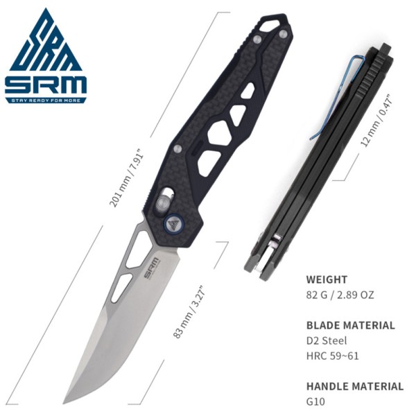 Нож SRM Mecha 9225-KB, черный