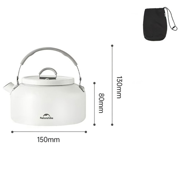 Чайник Naturehike с керамическим антипригарным покрытием, CNK2450CF013 0,8 л, алюминий, белый