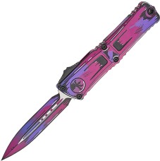 Нож Microtech Combat Troodon Gen III D/E Cerakote Comic Strip Purple
