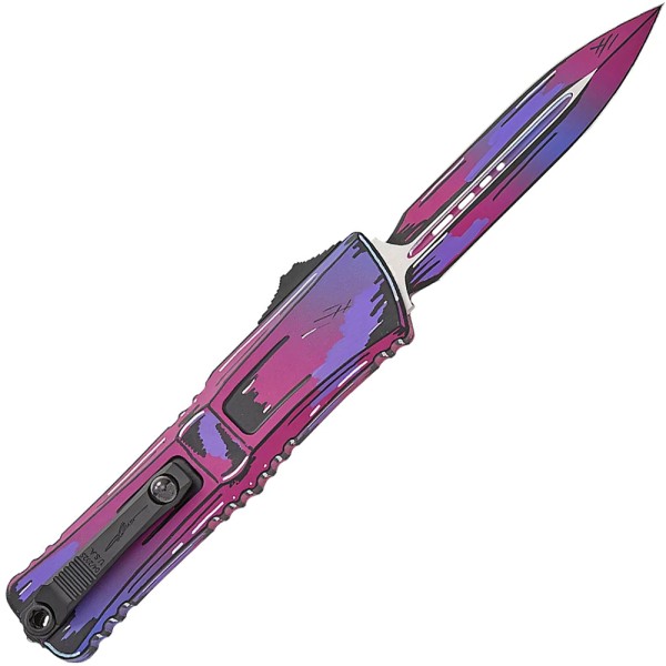 Нож Microtech Combat Troodon Gen III D/E Cerakote Comic Strip Purple