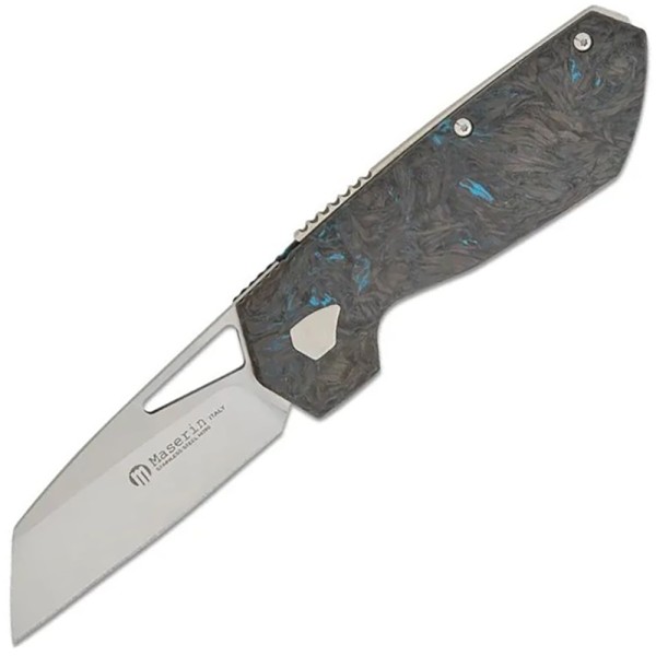 Нож Maserin W2, M390, fat carbon, синий 371/B