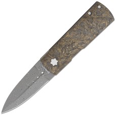 Нож Maserin Daga, дамасск, fat carbon, золотистый, 372/DG