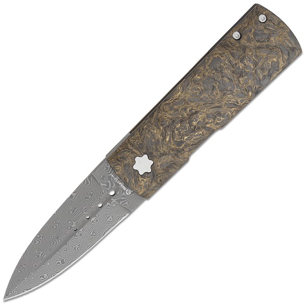 Нож Maserin Daga, дамасск, fat carbon, золотистый, 372/DG