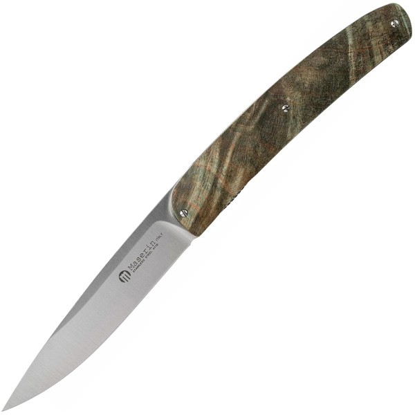 Нож Maserin Gourmet, 1.4116, зеленый кап тополя, 380/RV