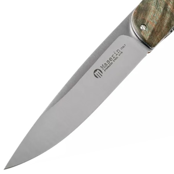 Нож Maserin Gourmet, 1.4116, зеленый кап тополя, 380/RV