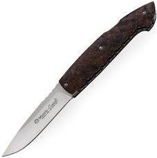 Нож Maserin Consoli, N690, черный кап кучерявой березы, 402/RN