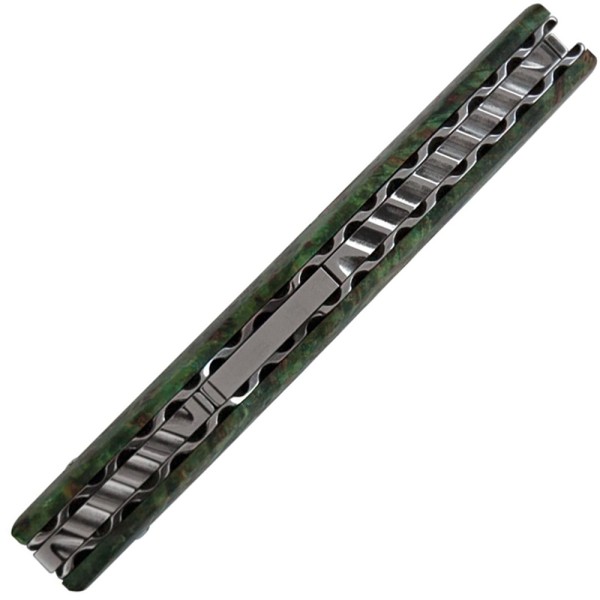 Нож Maserin Consoli, N690, зеленый кап кучерявой березы, 402/RV