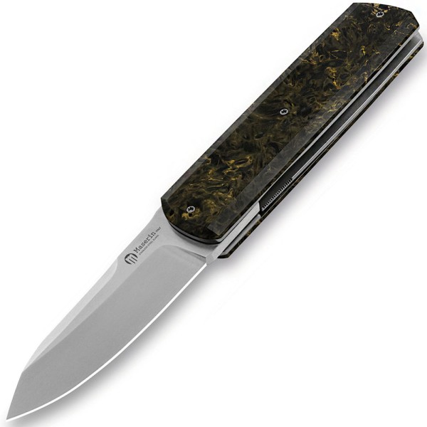 Нож Maserin Silver, Elmax, fat carbon, черно-золотистый, 410/G