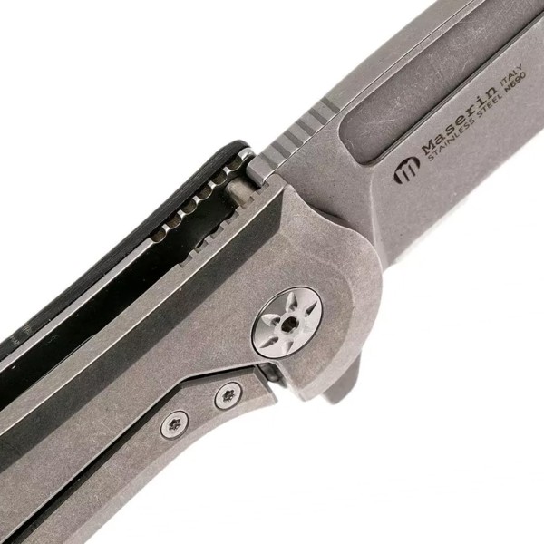 Нож Maserin Police, N690, G10 + титан, черный, 680/G10N