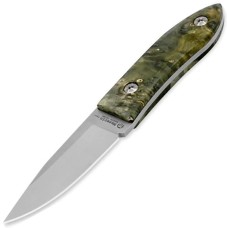 Нож Maserin AM-22, 14C28N, зеленый кап бука, 923/RV