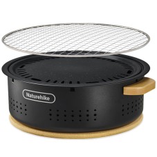 Настільна кругла піч з решіткою гриль Naturehike CNK2550CF010, 36*32.6*12 см, хромоване залізо