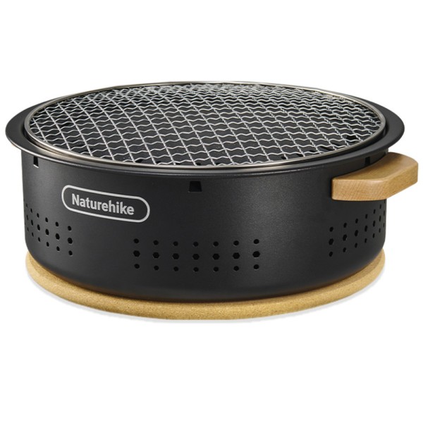 Настольная круглая печь с решеткой гриль Naturehike CNK2550CF010, 36*32.6*12 см, хромированное железо