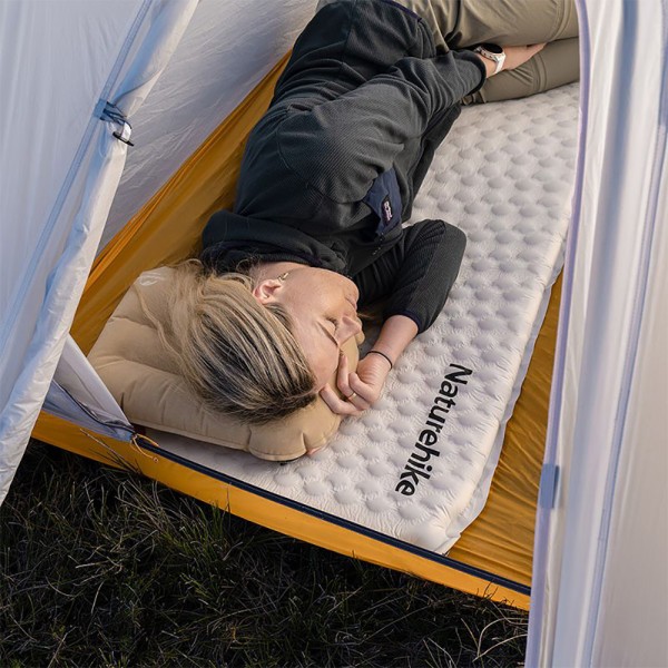 Самонадувной матрас Naturehike CNK2300DZ013, сверхлегкий одноместный овальный, 35 мм, светло-серый