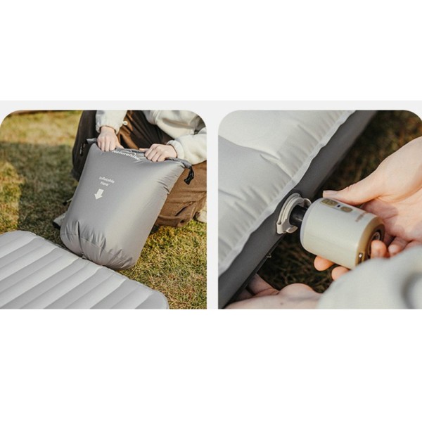 Матрас надувной Naturehike CNK2450WS034, одинарный Naturehike, 95 мм, с мешком для надувания, белый