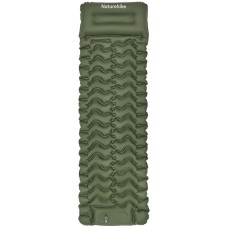 Матрас надувной одинарный Naturehike CNK2550WS019, 65 мм, с встроенной помпой, зеленый