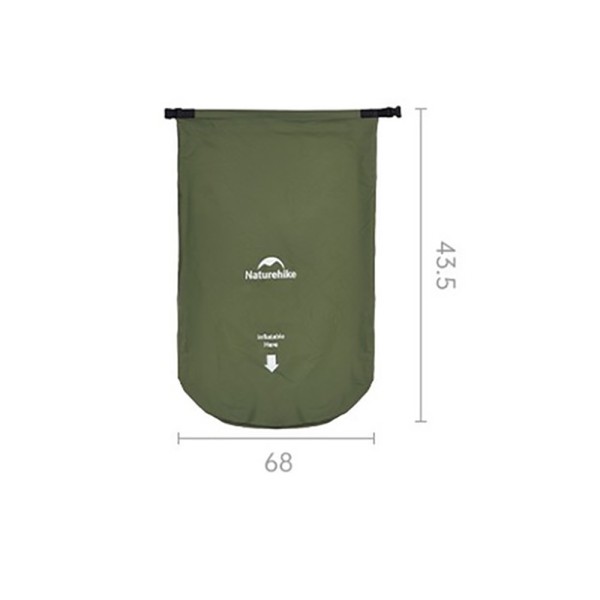 Матрас надувной одинарный Naturehike CNK2550WS019, 65 мм, с мешком для надувания, зеленый