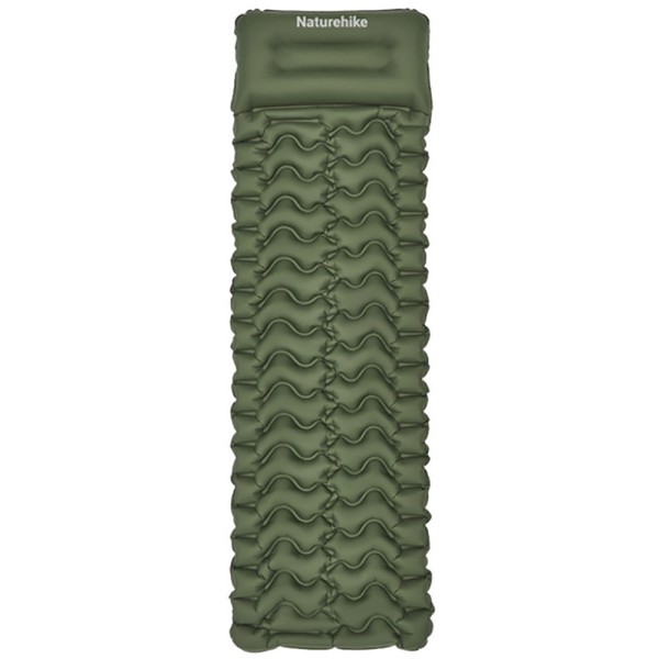 Матрас надувной одинарный Naturehike CNK2550WS019, 65 мм, с мешком для надувания, зеленый