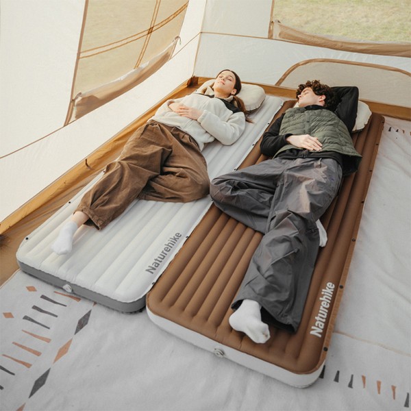 Матрас надувной одинарный Naturehike CNK2450WS035, 95 мм, со встроенной помпой, коричневый