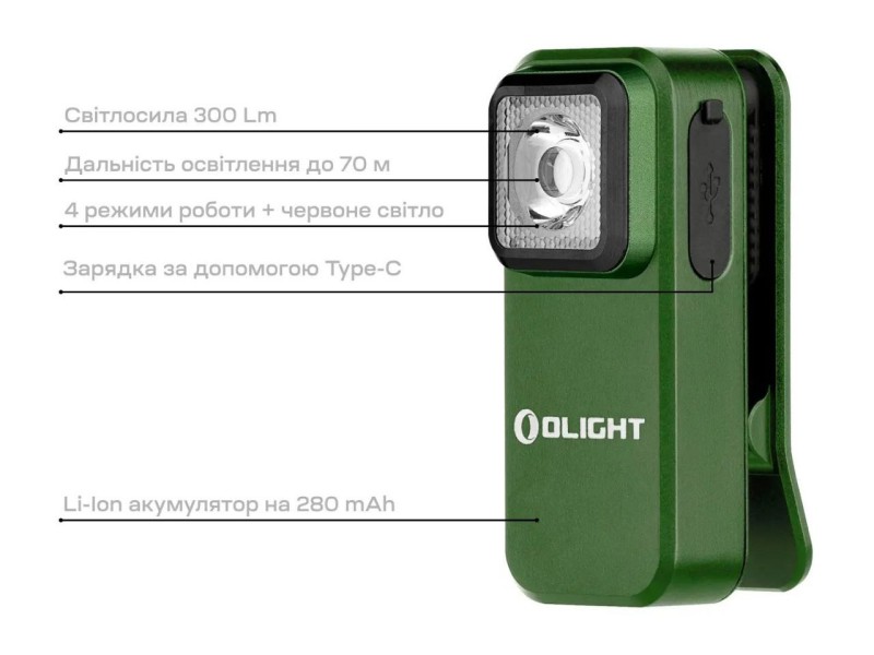 Фонарь Olight Oclip OD Green