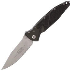 Ніж Microtech Socom Elite Drop Point Stonewash PS, напівсерейтор Black