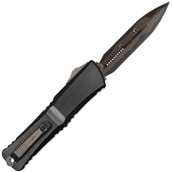 Нож Microtech Marfione Select Custom Combat Troodon Gen III OTF Knife 4" Dagger Blued Baker Forge CopperMai Damascus Bronze