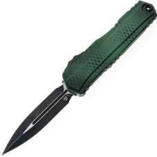 Ніж Microtech Cypher II D/E - Green X-51 Handle - Tumbled Black Blade Green