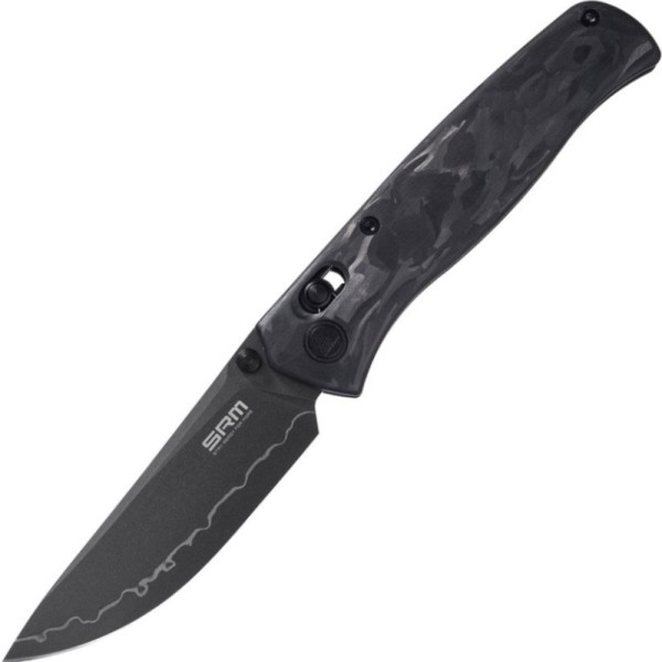 Нож SRM Medal 255L-FB2, Carbon Fiber, Laminated 140Cr Black