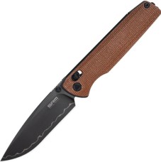 Нож SRM Terrier 258L-MN2,Laminated 140Cr Black Blade, Micarta