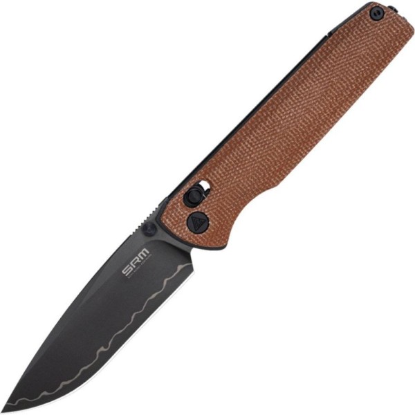Нож SRM Terrier 258L-MN2,Laminated 140Cr Black Blade, Micarta