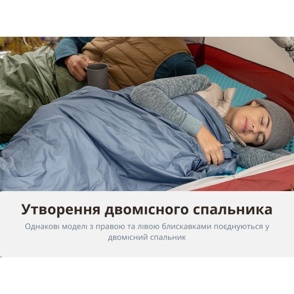 Спальный мешок Naturehike LW180 Mini NH21MSD04, правый, XL, темно-зеленый
