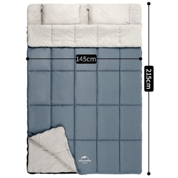 Спальный мешок двухместный Naturehike NH21MSD05, голубой