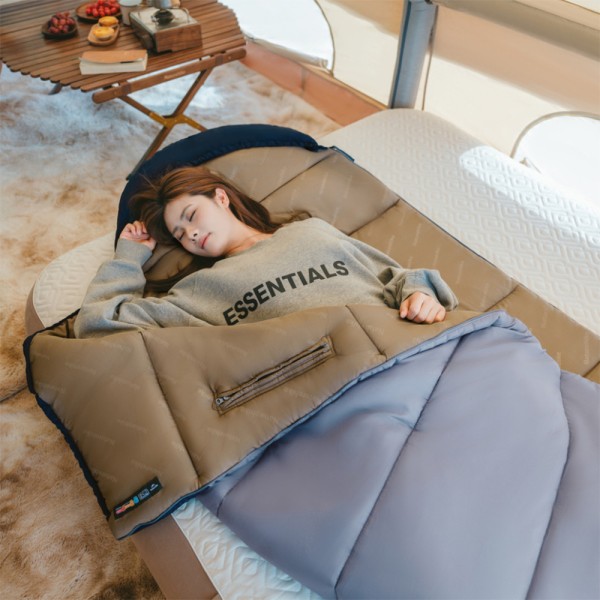 Спальник c капюшоном Naturehike Sunny Day PL02 U250 CNK2550WS028, (8,5°C), левый, голубой-синий