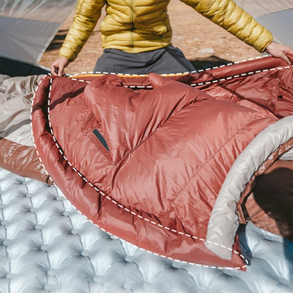 Спальный мешок Naturehike Snowbird с натуральным пухом CNK2550WS014, p-р L, темно-коричневый 400 г
