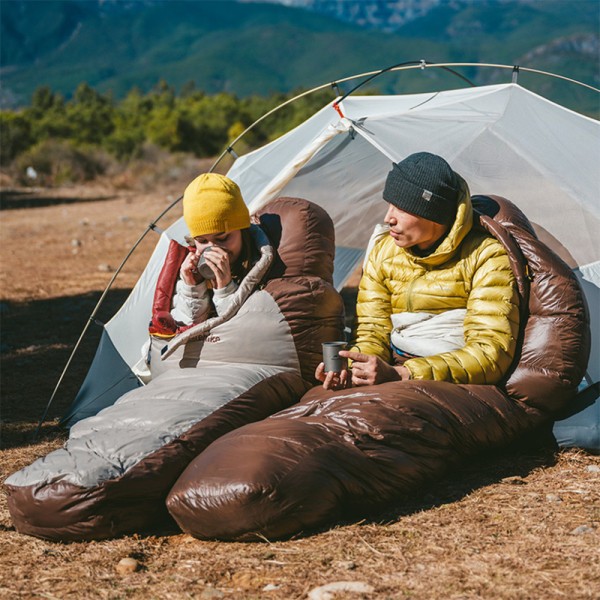 Спальный мешок Naturehike Snowbird с натуральным пухом CNK2550WS014, p-р L, темно-коричневый 400 г