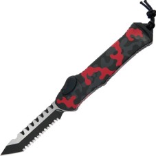 Нож Heretic Hydra Tanto Two Tone Black Blade Aluminum Handle, серрейтор red camo