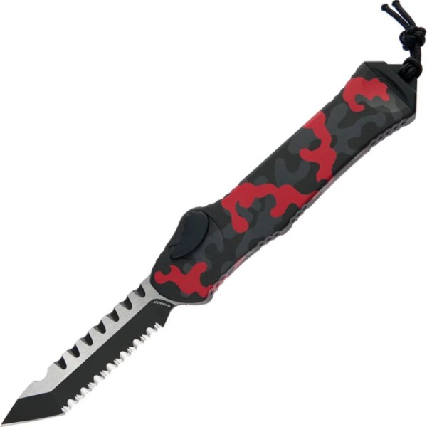 Нож Heretic Hydra Tanto Two Tone Black Blade Aluminum Handle, серрейтор red camo