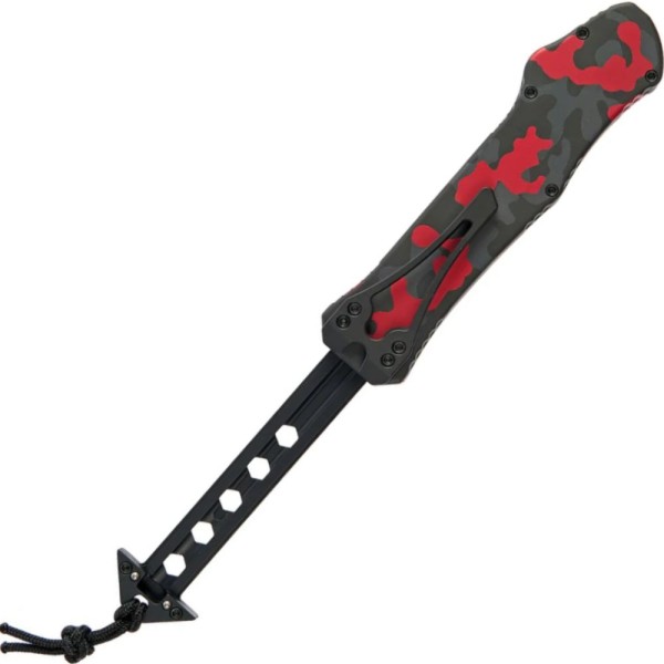 Нож Heretic Hydra Tanto Two Tone Black Blade Aluminum Handle, серрейтор red camo