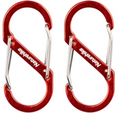 Карабін багатофункціональний Naturehike S-type NH20GS004, 50 мм, 2 шт, червоний