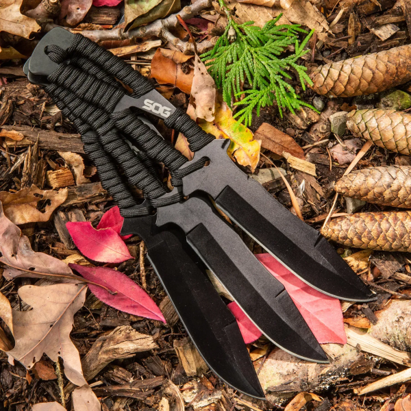 Ножи метательные SOG Throwing Knives, Paracord Wrapped Sheath 3шт.