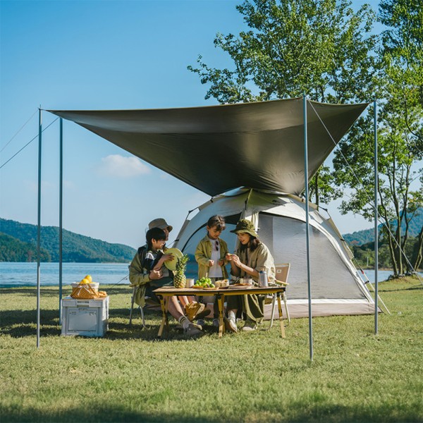 Палатка трехместная автоматическая с тентом Naturehike Ango CNK2550WS010, L, коричневая