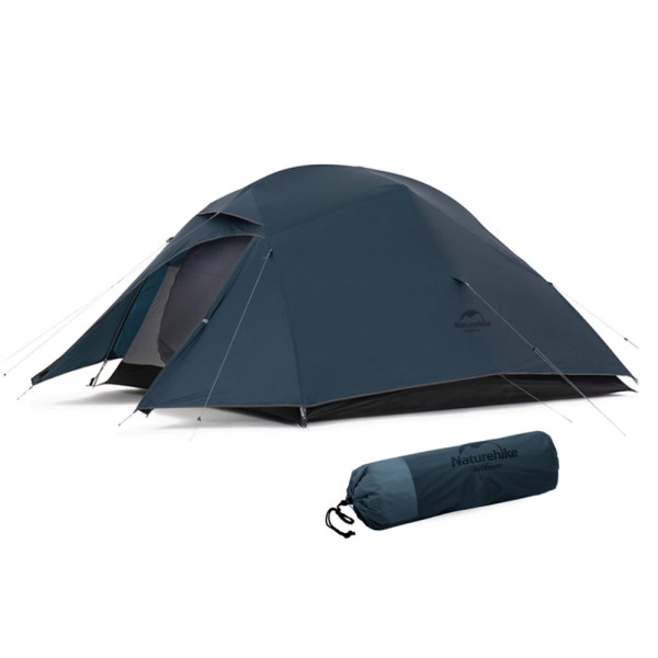 Палатка сверхлегкая трехместная с футпринтом Naturehike Cloud Up 3 UL NH18T030-T-T, 20D, темно-синяя