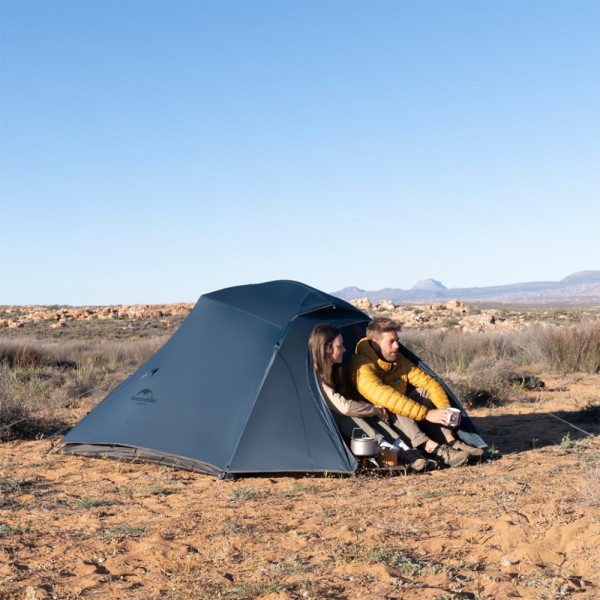 Палатка сверхлегкая трехместная с футпринтом Naturehike Cloud Up 3 UL NH18T030-T-T, 20D, темно-синяя